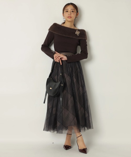 ファーリーオフショルニット（ニット/セーター）｜JUSGLITTY（ジャス