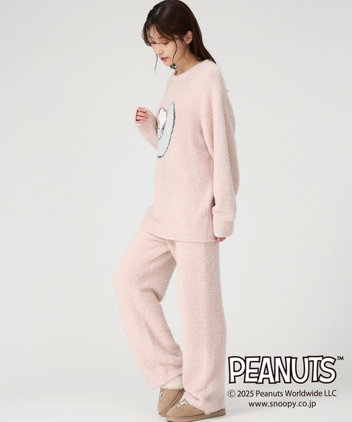 MISCH MASCH(ミッシュマッシュ)の「2025秋冬新作 PEANUTSデザインルームウェアパンツ(その他パンツ・レディース・アイボリー/ピンク・フリ-)」の5枚目の写真