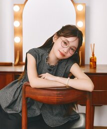 Zoff | 【水越みさと さんコラボ】【WEB限定】Zoff|Misato Mizukoshi ボストン型 丸型 メガネ|中顔面短縮みえ 伊達メガネ 度付き(レンズ交換券付き) 大人可愛い ユニセックス(メガネ)