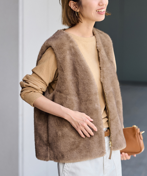 フェイクファーライナーベスト（その他アウター）｜FRAMeWORK