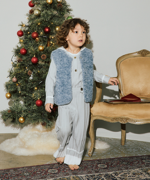 IENA ENFANT（イエナアンファン）の「【＆PAL/アンドパル】別注セーラートップス baby-kids(80cm-120cm)（Tシャツ/カットソー・キッズ・ベージュ/グレー・80/100/110/120）」の4枚目の写真