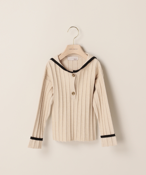 IENA ENFANT（イエナアンファン）の「【＆PAL/アンドパル】別注セーラートップス baby-kids(80cm-120cm)（Tシャツ/カットソー・キッズ・ベージュ/グレー・80/100/110/120）」の5枚目の写真