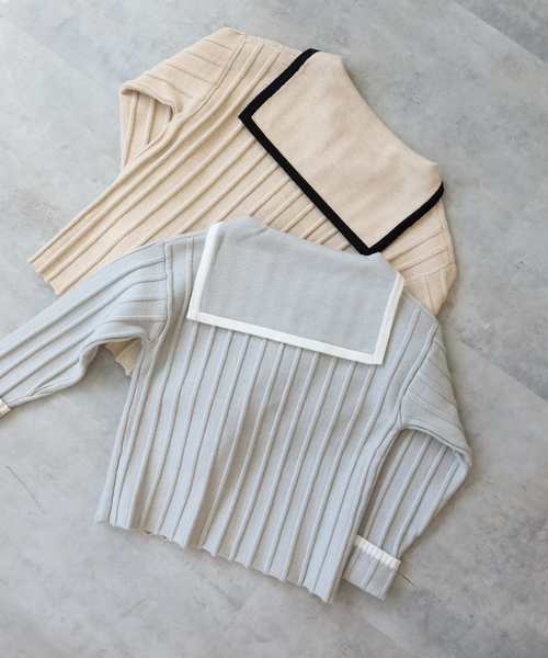 IENA ENFANT（イエナアンファン）の「【＆PAL/アンドパル】別注セーラートップス baby-kids(80cm-120cm)（Tシャツ/カットソー・キッズ・ベージュ/グレー・80/100/110/120）」の11枚目の写真