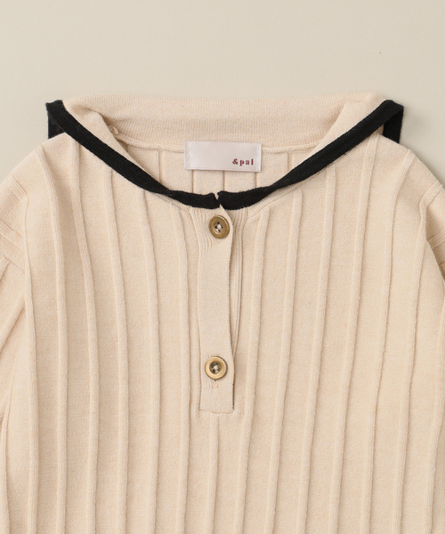 IENA ENFANT（イエナアンファン）の「【＆PAL/アンドパル】別注セーラートップス baby-kids(80cm-120cm)（Tシャツ/カットソー・キッズ・ベージュ/グレー・80/100/110/120）」の15枚目の写真