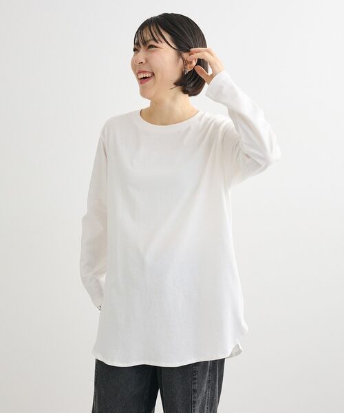 Green　Parks（グリーンパークス）の「【WEB限定】裾ラウンドホワイトインナー（Tシャツ/カットソー・レディース・オフホワイト・MEDIUM/LARGE）」の19枚目の写真