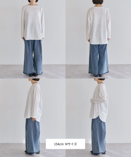 Green　Parks（グリーンパークス）の「【WEB限定】裾ラウンドホワイトインナー（Tシャツ/カットソー・レディース・オフホワイト・MEDIUM/LARGE）」の2枚目の写真