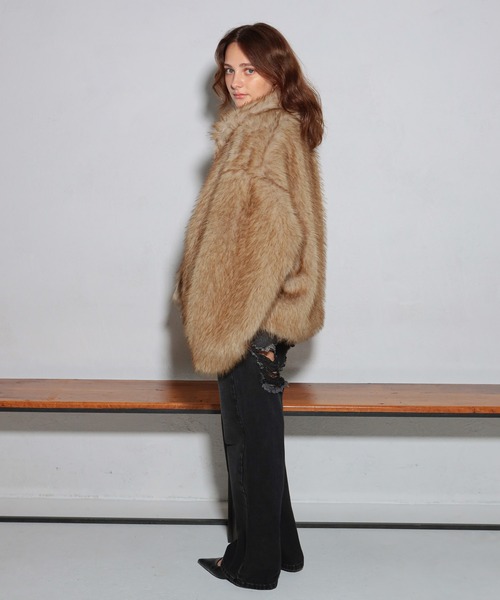 セール】ダブルジップロング丈ファーコート（その他アウター