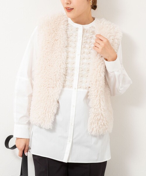 【SOI-MeME/ソワメム】パールラメレースブラウス