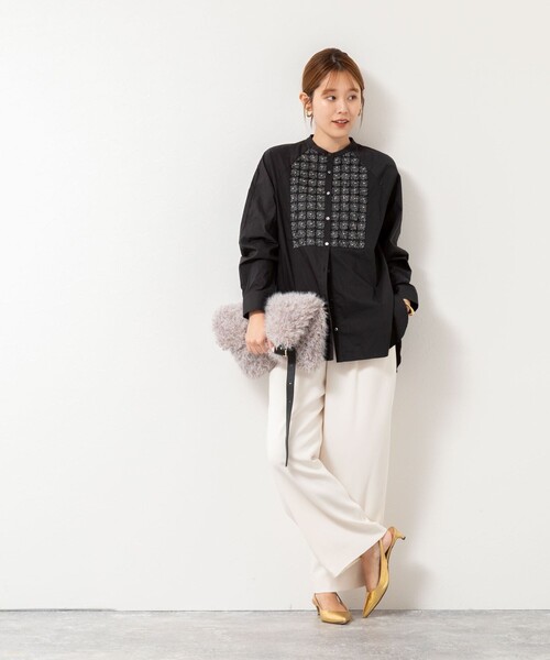 NOLLEY’S(ノーリーズ)の「【SOI-MeME/ソワメム】パールラメレースブラウス(シャツ/ブラウス・レディース・ブラック/キナリ・38)」の3枚目の写真