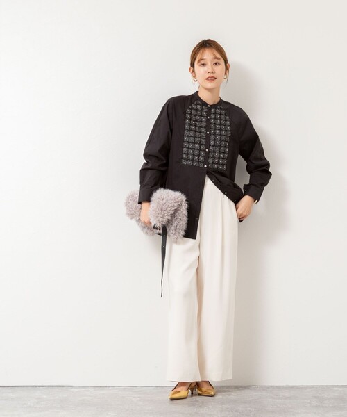 NOLLEY’S(ノーリーズ)の「【SOI-MeME/ソワメム】パールラメレースブラウス(シャツ/ブラウス・レディース・ブラック/キナリ・38)」の5枚目の写真