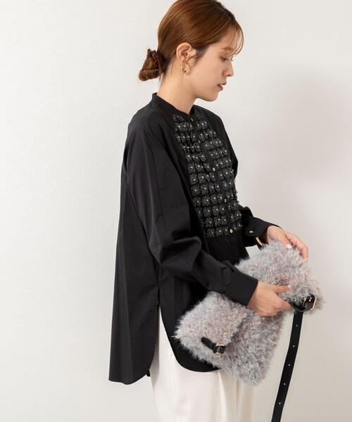 NOLLEY’S(ノーリーズ)の「【SOI-MeME/ソワメム】パールラメレースブラウス(シャツ/ブラウス・レディース・ブラック/キナリ・38)」の10枚目の写真