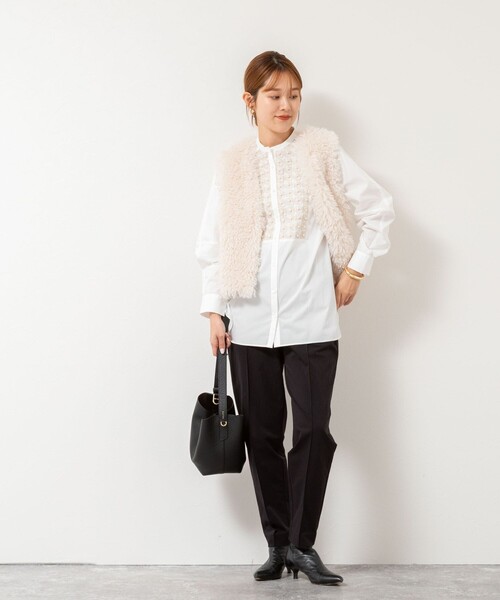 NOLLEY’S(ノーリーズ)の「【SOI-MeME/ソワメム】パールラメレースブラウス(シャツ/ブラウス・レディース・ブラック/キナリ・38)」の11枚目の写真