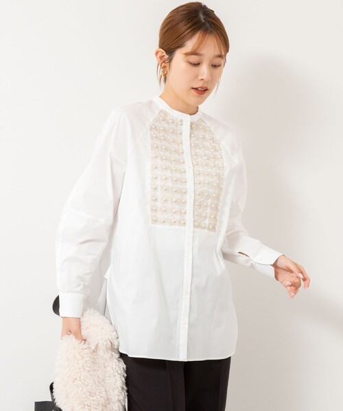 NOLLEY’S(ノーリーズ)の「【SOI-MeME/ソワメム】パールラメレースブラウス(シャツ/ブラウス・レディース・ブラック/キナリ・38)」の14枚目の写真