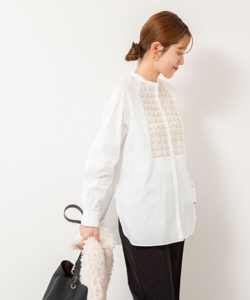 NOLLEY’S(ノーリーズ)の「【SOI-MeME/ソワメム】パールラメレースブラウス(シャツ/ブラウス・レディース・ブラック/キナリ・38)」の16枚目の写真