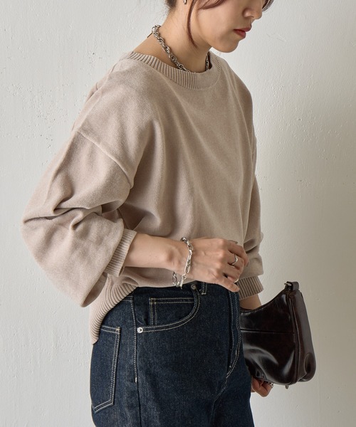 COLONY 2139（コロニートゥーワンスリーナイン）の「ベロアモールクループルオーバー（ニット/セーター・レディース・ブラック/レッド/グレー/ブルー/ベージュ・FREE）」の11枚目の写真