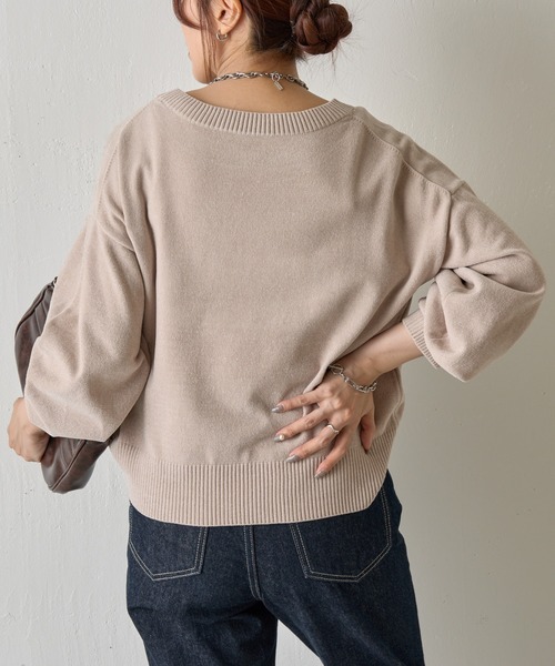 COLONY 2139（コロニートゥーワンスリーナイン）の「ベロアモールクループルオーバー（ニット/セーター・レディース・ブラック/レッド/グレー/ブルー/ベージュ・FREE）」の12枚目の写真