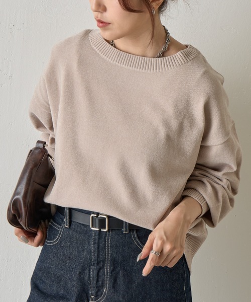 COLONY 2139（コロニートゥーワンスリーナイン）の「ベロアモールクループルオーバー（ニット/セーター・レディース・ブラック/レッド/グレー/ブルー/ベージュ・FREE）」の13枚目の写真