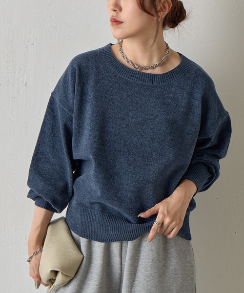 COLONY 2139（コロニートゥーワンスリーナイン）の「ベロアモールクループルオーバー（ニット/セーター・レディース・ブラック/レッド/グレー/ブルー/ベージュ・FREE）」の19枚目の写真