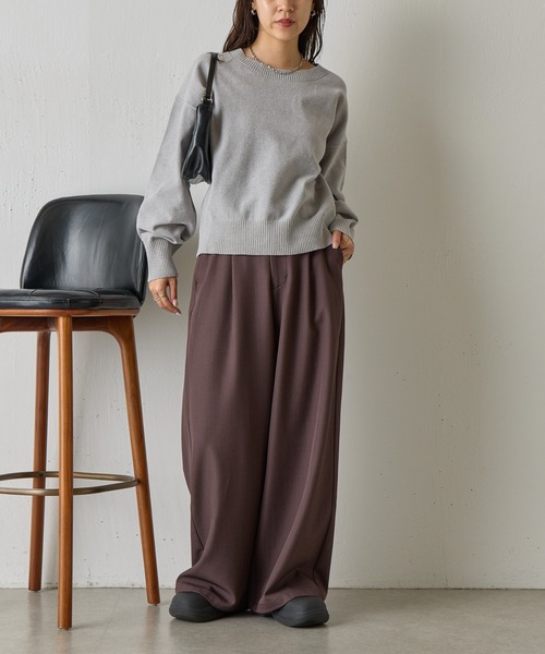 COLONY 2139（コロニートゥーワンスリーナイン）の「ベロアモールクループルオーバー（ニット/セーター・レディース・ブラック/レッド/グレー/ブルー/ベージュ・FREE）」の6枚目の写真