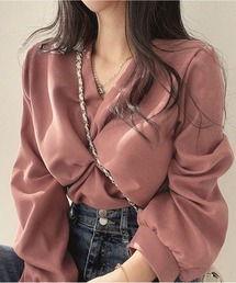 semuse（セミューズ）の「ツイストVネックブラウス（シャツ/ブラウス）」