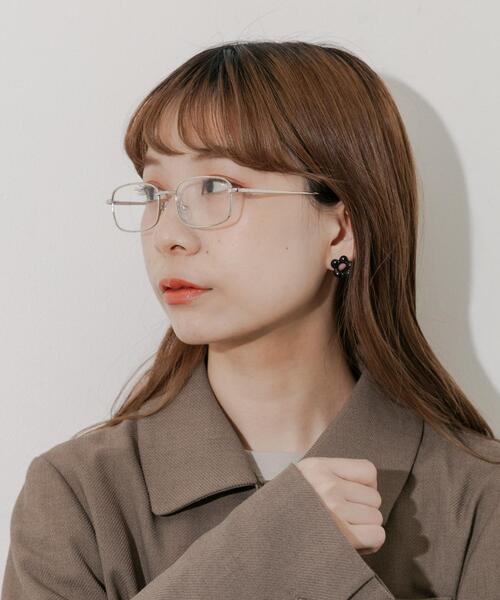 SMELLY(スメリー)の「メタルスクエアダテメガネ(メガネ・レディース・シルバー/ゴールド・-)」の1枚目の写真