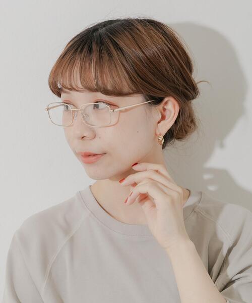SMELLY(スメリー)の「メタルスクエアダテメガネ(メガネ・レディース・シルバー/ゴールド・-)」の2枚目の写真