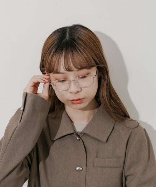 SMELLY(スメリー)の「メタルスクエアダテメガネ(メガネ・レディース・シルバー/ゴールド・-)」の3枚目の写真