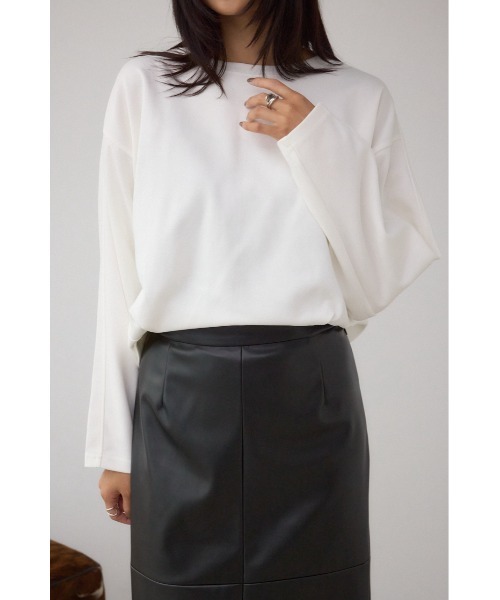 AZUL by moussy(アズールバイマウジー)の「コクーンカットロングスリーブトップス(Tシャツ/カットソー・レディース・オフホワイト/チャコールグレー/ブラック/ブラウン・FREE)」の11枚目の写真