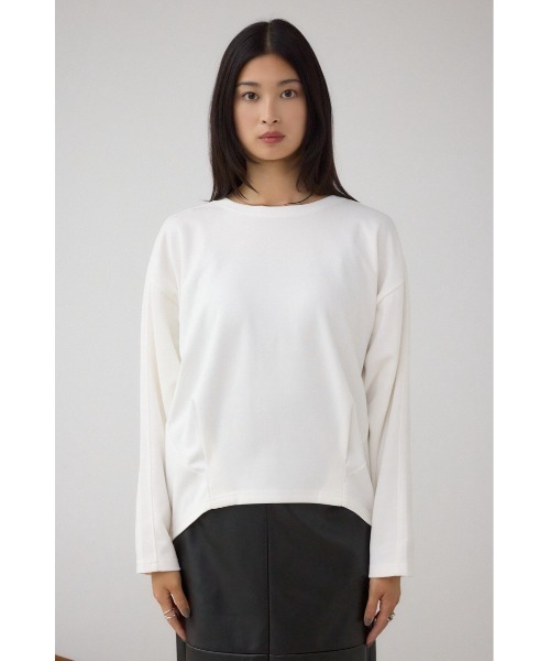 AZUL by moussy(アズールバイマウジー)の「コクーンカットロングスリーブトップス(Tシャツ/カットソー・レディース・オフホワイト/チャコールグレー/ブラック/ブラウン・FREE)」の15枚目の写真