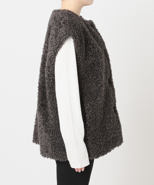 JOURNAL STANDARD（ジャーナルスタンダード）の「Sheep Like Fur クルーネックベスト（その他アウター・レディース・ブラウン/グレー・FREE）」の4枚目の写真