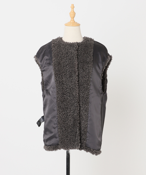 JOURNAL STANDARD（ジャーナルスタンダード）の「Sheep Like Fur クルーネックベスト（その他アウター・レディース・ブラウン/グレー・FREE）」の5枚目の写真