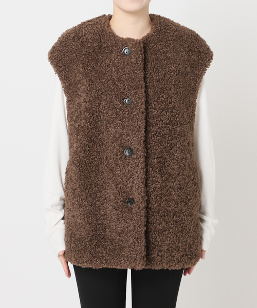 JOURNAL STANDARD（ジャーナルスタンダード）の「Sheep Like Fur クルーネックベスト（その他アウター・レディース・ブラウン/グレー・FREE）」の12枚目の写真