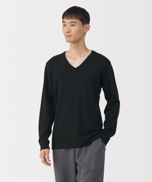 無印良品(ムジルシリョウヒン)の紳士 あったか綿 ウールVネック長袖Tシャツ(インナーウェア/肌着)