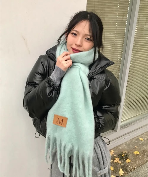 MUCENT シグネチャーマフラー ブルーパッチ A'GEM/9 × .kom 『MUCENT/ムセント』 SIGNATURE MUFFLER /シグニチャー
