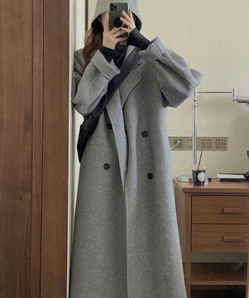 SallyLunn(サリーラン)の「テーラードロングコート(その他アウター・レディース・アイボリー/ブラック/グレー・MEDIUM/LARGE)」の3枚目の写真