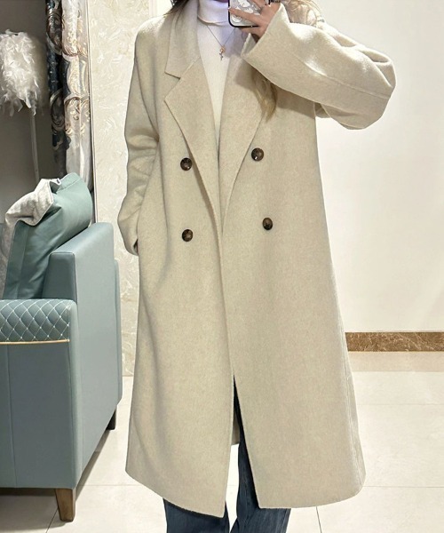 SallyLunn(サリーラン)の「テーラードロングコート(その他アウター・レディース・アイボリー/ブラック/グレー・MEDIUM/LARGE)」の4枚目の写真