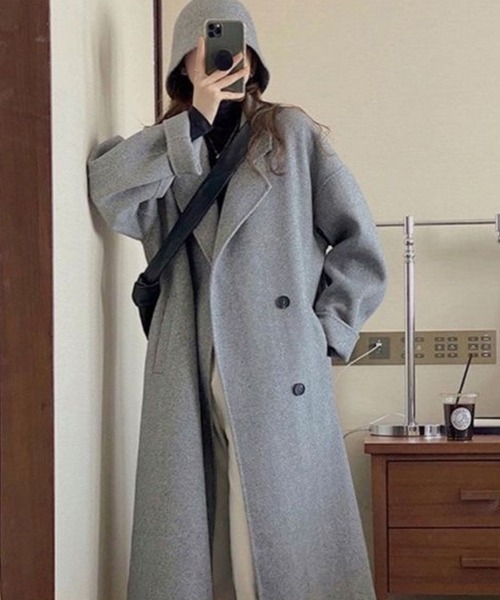 SallyLunn(サリーラン)の「テーラードロングコート(その他アウター・レディース・アイボリー/ブラック/グレー・MEDIUM/LARGE)」の7枚目の写真