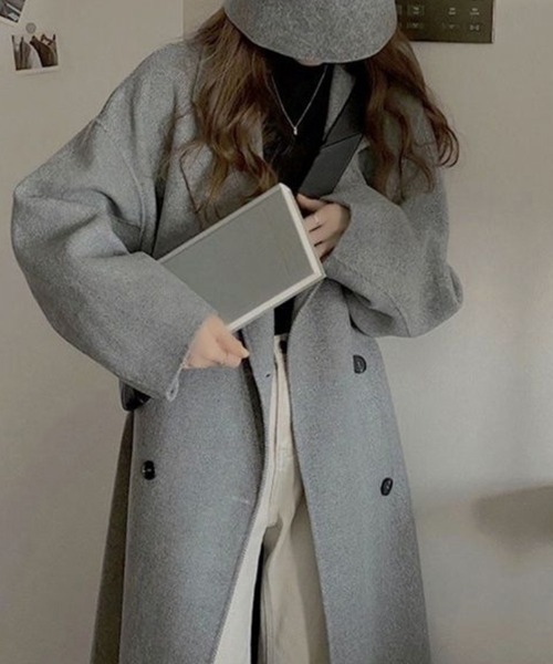SallyLunn(サリーラン)の「テーラードロングコート(その他アウター・レディース・アイボリー/ブラック/グレー・MEDIUM/LARGE)」の8枚目の写真