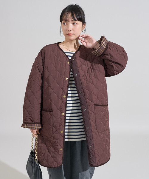 セール】PRIMALOFT ダイヤキルト ノーカラーコート/プリマロフトミドル