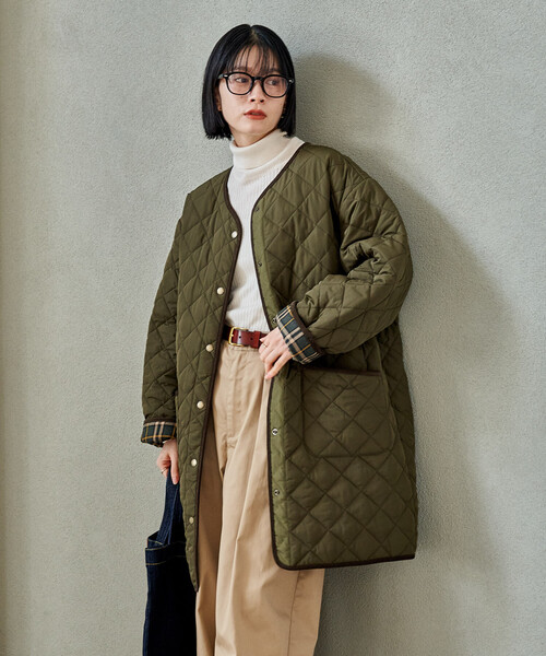 セール】PRIMALOFT ダイヤキルト ノーカラーコート/プリマロフトミドル