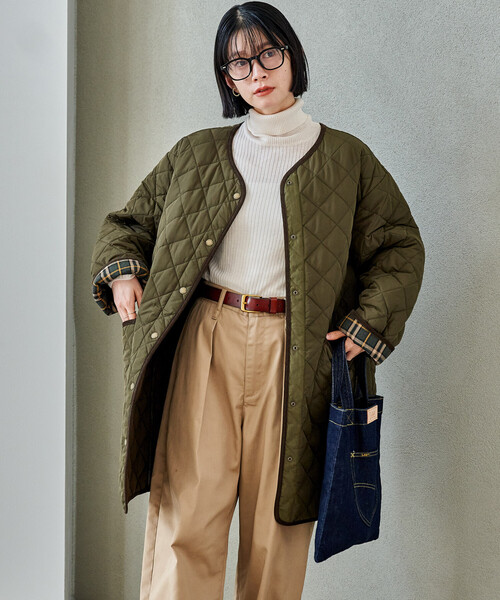 セール】PRIMALOFT ダイヤキルト ノーカラーコート/プリマロフトミドル