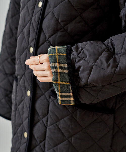 FREAK'S STORE(フリークスストア)の「PRIMALOFT ダイヤキルト ノーカラーコート/プリマロフトミドル丈コート(その他アウター・レディース・オリーブ/ブラック/ブラウン・フリ-)」の21枚目の写真