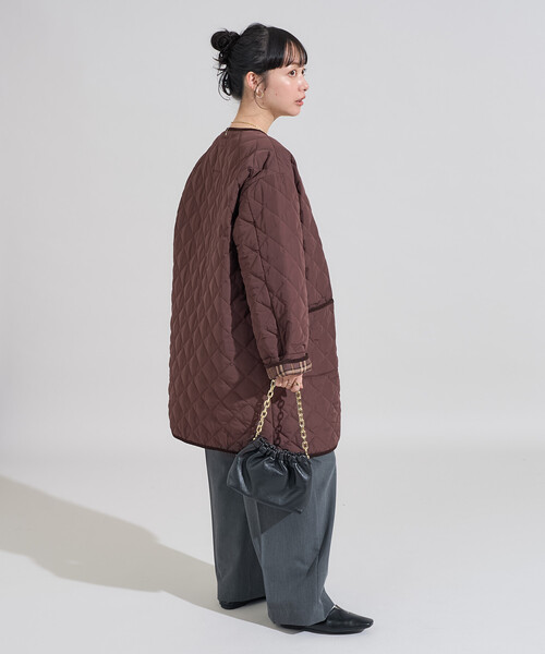 セール】PRIMALOFT ダイヤキルト ノーカラーコート/プリマロフトミドル