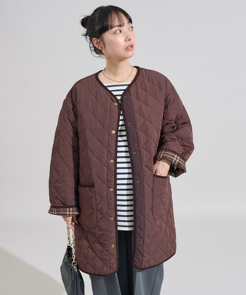 セール】PRIMALOFT ダイヤキルト ノーカラーコート/プリマロフトミドル