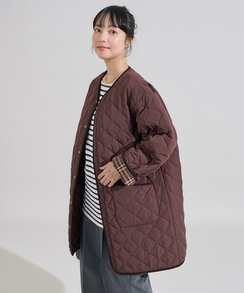 セール】PRIMALOFT ダイヤキルト ノーカラーコート/プリマロフトミドル