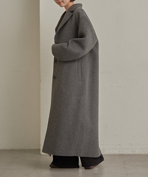 Omekashi（オメカシ）の「ウールリバーロングコート（その他アウター・レディース・ピンク/チャコールグレー・FREE）」の16枚目の写真