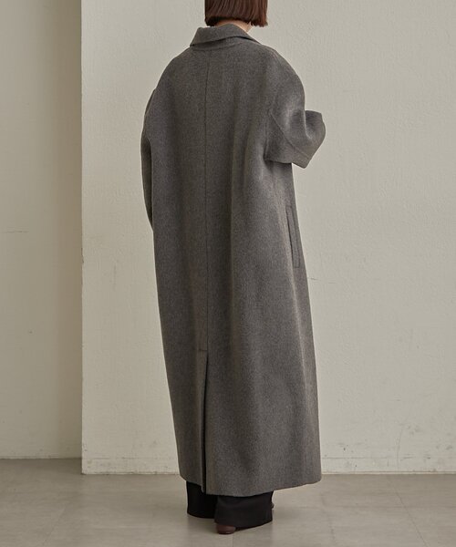 Omekashi（オメカシ）の「ウールリバーロングコート（その他アウター・レディース・ピンク/チャコールグレー・FREE）」の18枚目の写真