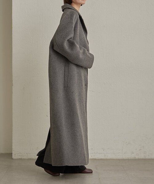 Omekashi（オメカシ）の「ウールリバーロングコート（その他アウター・レディース・ピンク/チャコールグレー・FREE）」の19枚目の写真