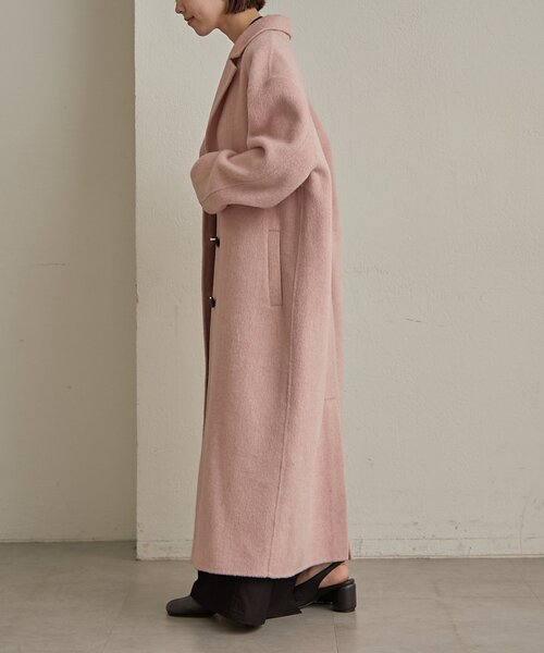 Omekashi（オメカシ）の「ウールリバーロングコート（その他アウター・レディース・ピンク/チャコールグレー・FREE）」の4枚目の写真
