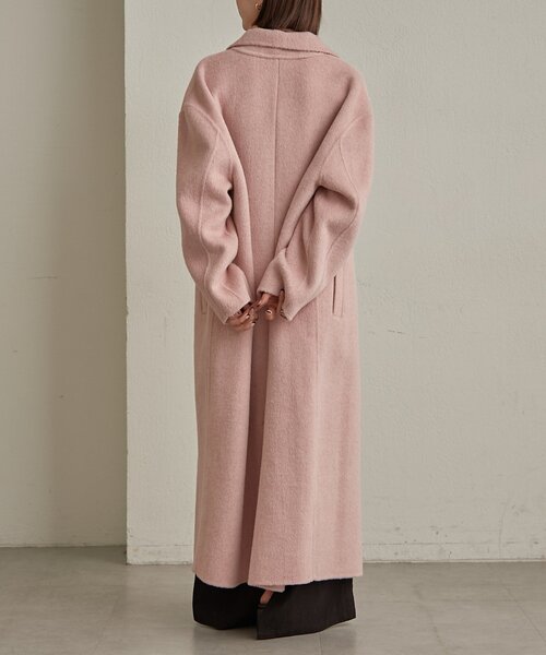 Omekashi（オメカシ）の「ウールリバーロングコート（その他アウター・レディース・ピンク/チャコールグレー・FREE）」の5枚目の写真